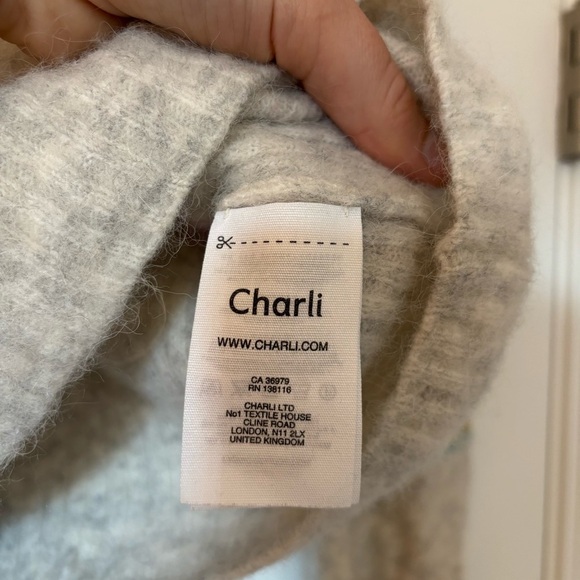 Anthropologie Charli Alpaca Wool Angie Grey Striped Sweater Cozy Boho Soft XS - Picture 6 of 9